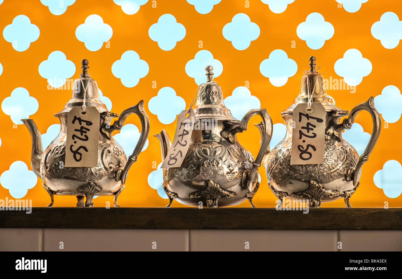 Marokkanische Teekannen Stockfoto