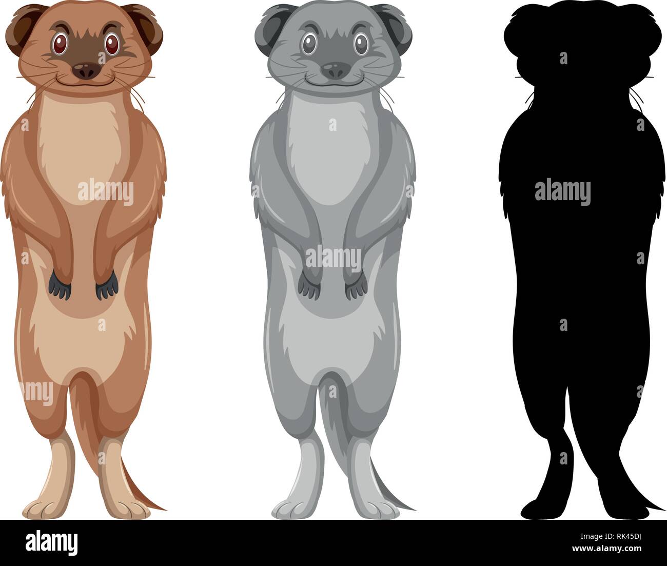 Satz von erdmännchen Charakter Abbildung Stock Vektor