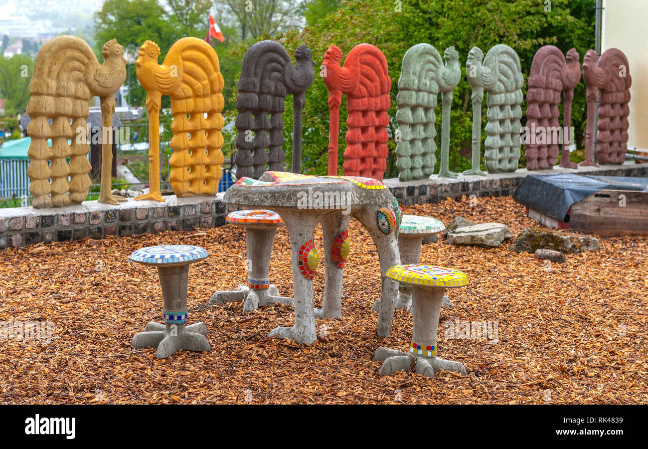 Skulpturen im Bruno Weber Park. Dietikon, Schweiz Stockfoto