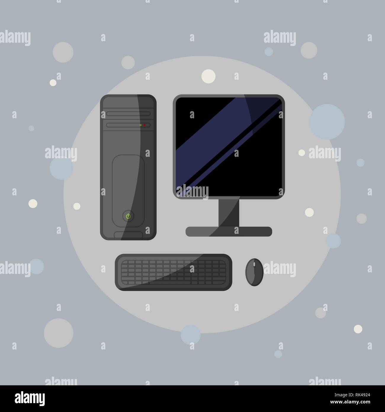 Das Computer-Symbol. PC-Symbol. Flache Vektor-illustration Stock Vektor