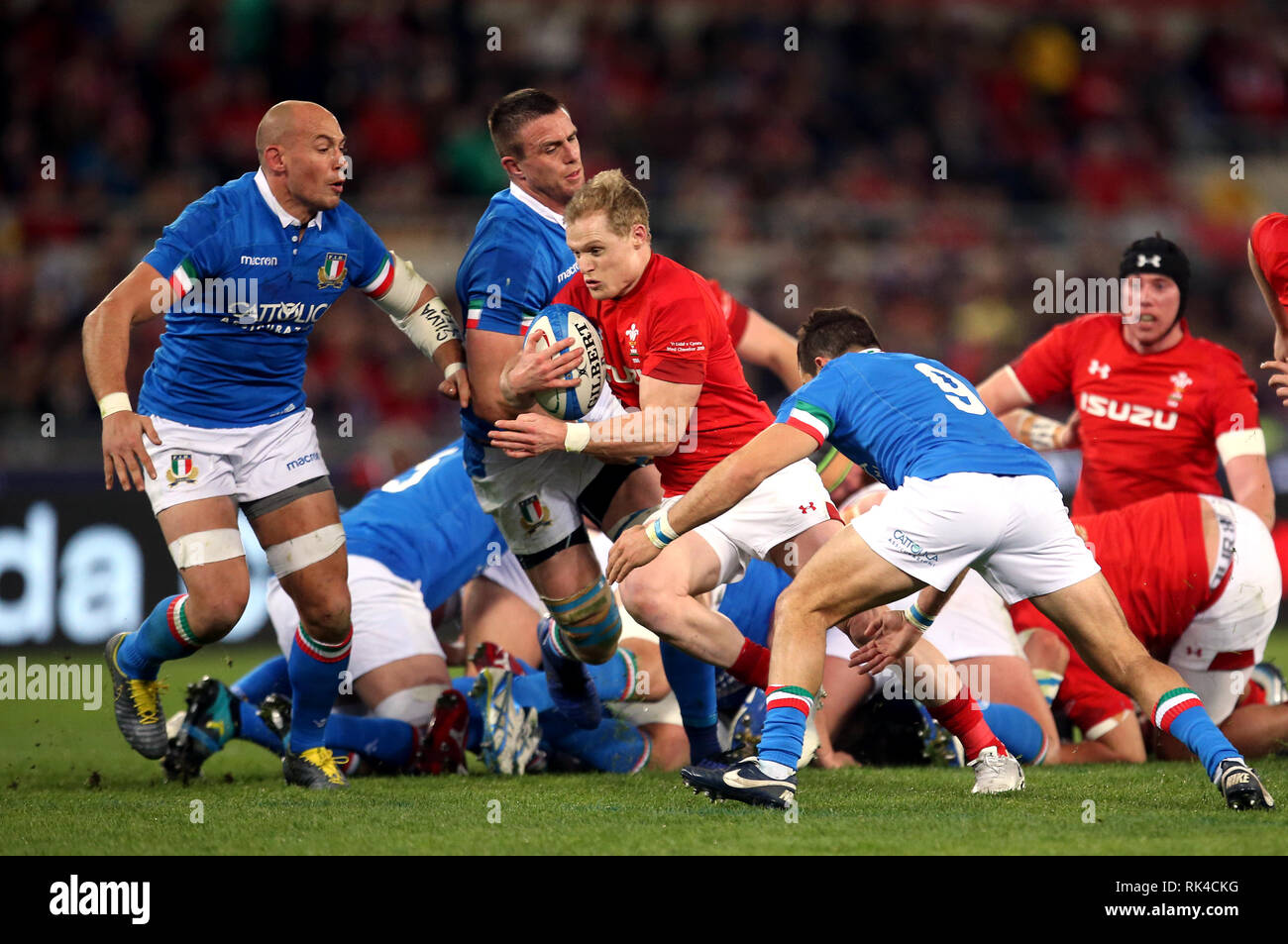 Wales' Aled Davies in Aktion während der Guinness sechs Nationen Match im Stadio Olimpico, Rom. Stockfoto