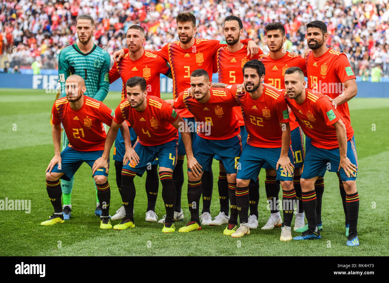 Moskau Russland Juli 1 2018 Spanien Nationalmannschaft Vor Der Fifa Fussball Weltmeisterschaft 2018 Runde 16 Spanien Vs Russland Stockfotografie Alamy