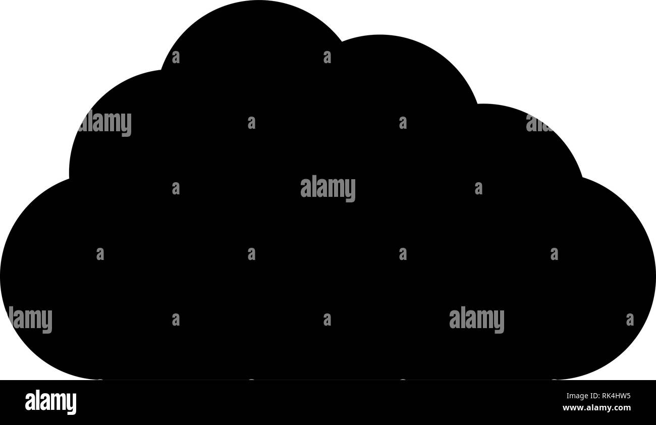 Cloud Symbol - Schwarz einfach, isoliert - Vector Illustration Stock Vektor