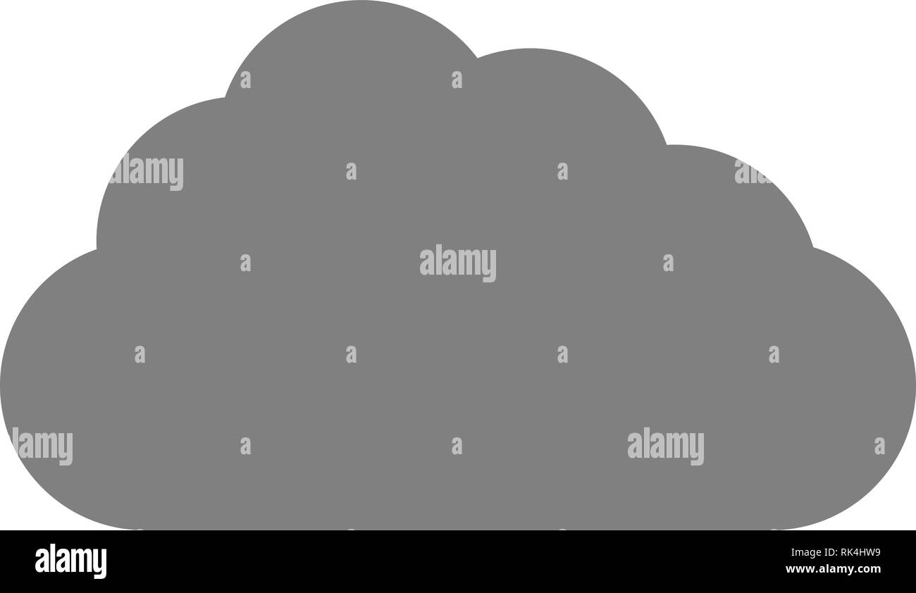 Cloud Symbol-grau einfach, isoliert - Vector Illustration Stock Vektor