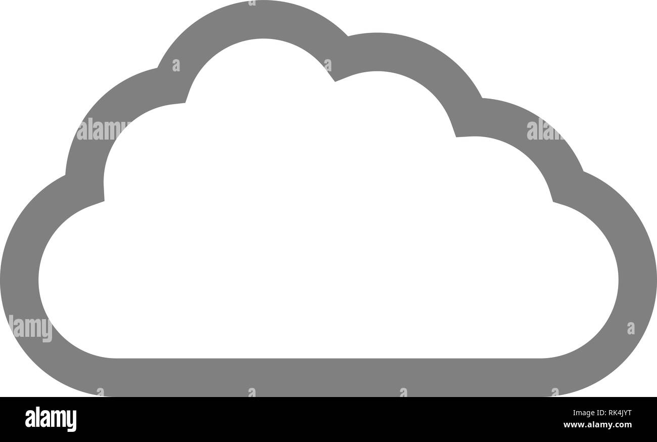 Cloud Symbol-Grau einfache Umrisse, isoliert - Vector Illustration Stock Vektor