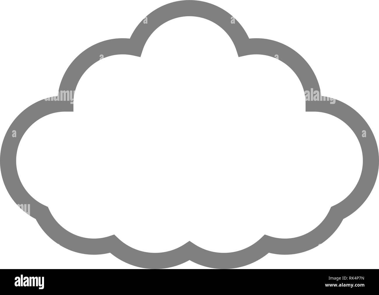 Cloud Symbol-Grau einfache Umrisse, isoliert - Vector Illustration Stock Vektor