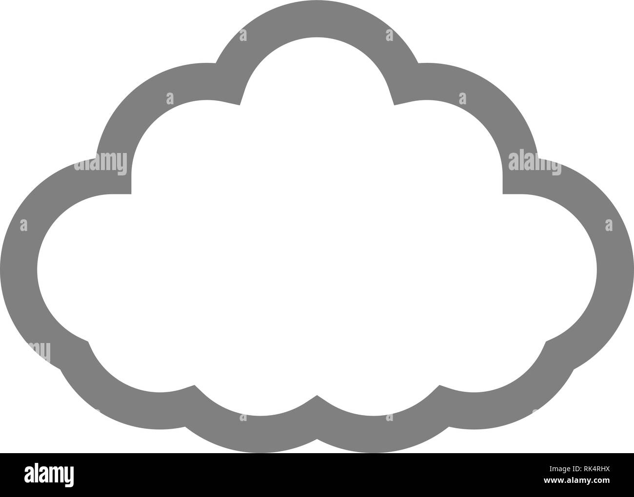 Cloud Symbol-Grau einfache Umrisse, isoliert - Vector Illustration Stock Vektor