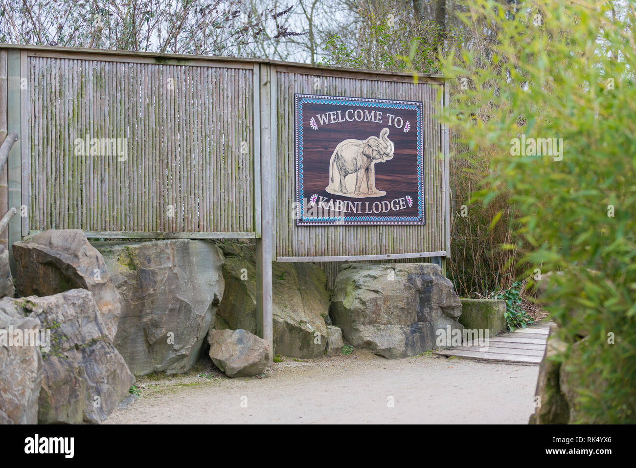 Tierpark Planckendael Kabini Lodge Stockfoto
