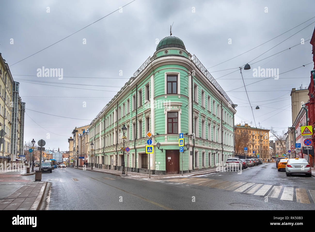 Herrenhaus von handelsschiffen Buloshnikov - historische Gebäude auf der Straße Bolshaya Nikitskaya Straße, Moskau, Russland Stockfoto