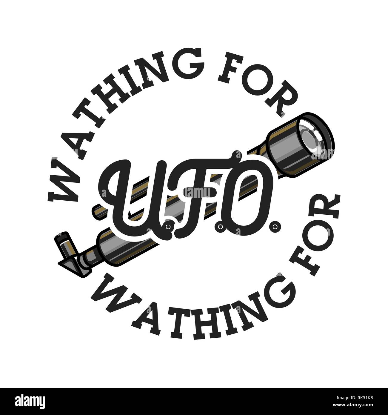 Farbe vintage UFO-Emblem, Etiketten, Abzeichen und gestalterische Elemente. Vector Illustration, EPS 10. Stock Vektor