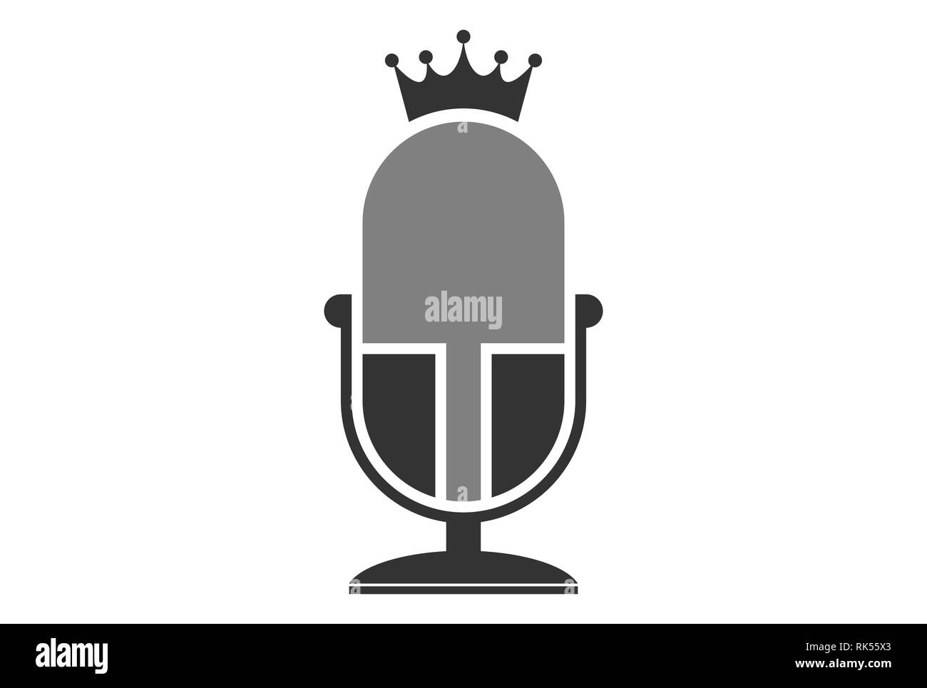 Abstrakte König Mikrofon logo Icon Stockfoto