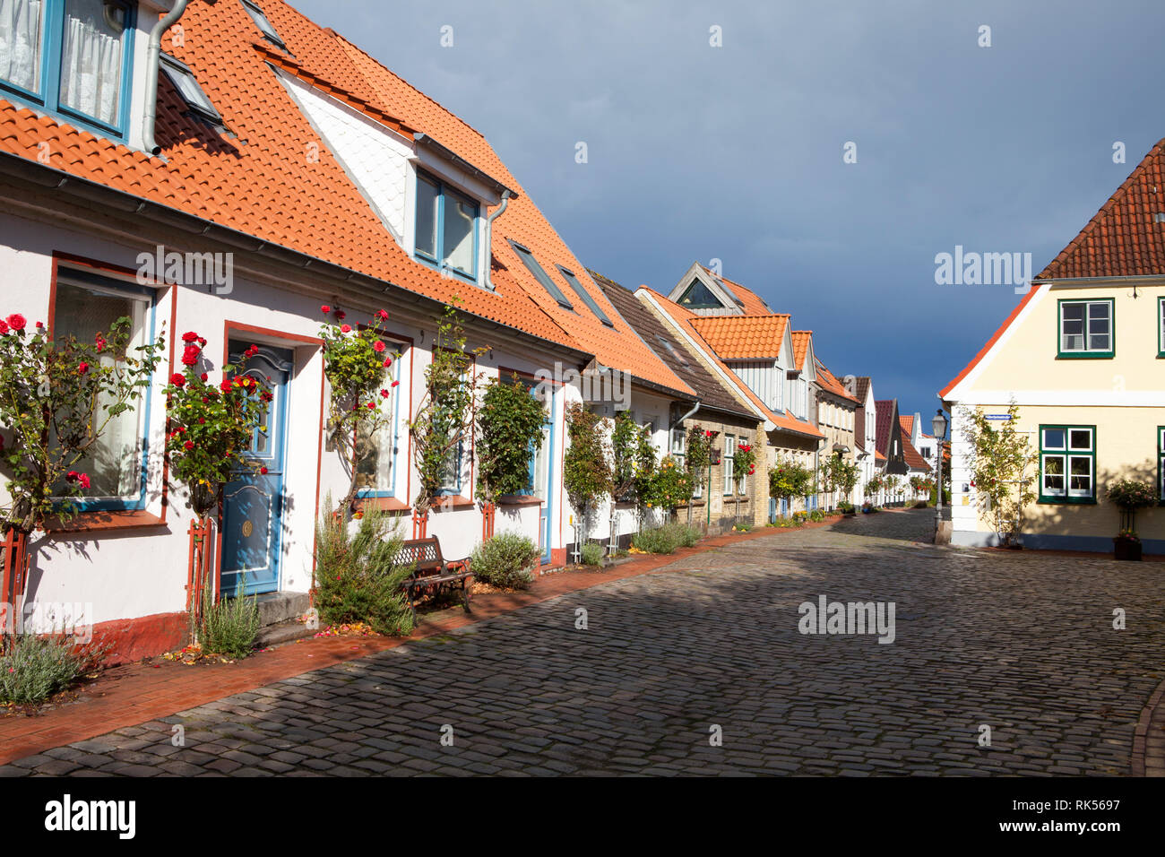 Fischerviertel Holm, Schleswig, Schleswig-Holstein, Deutschland, Europa Stockfoto