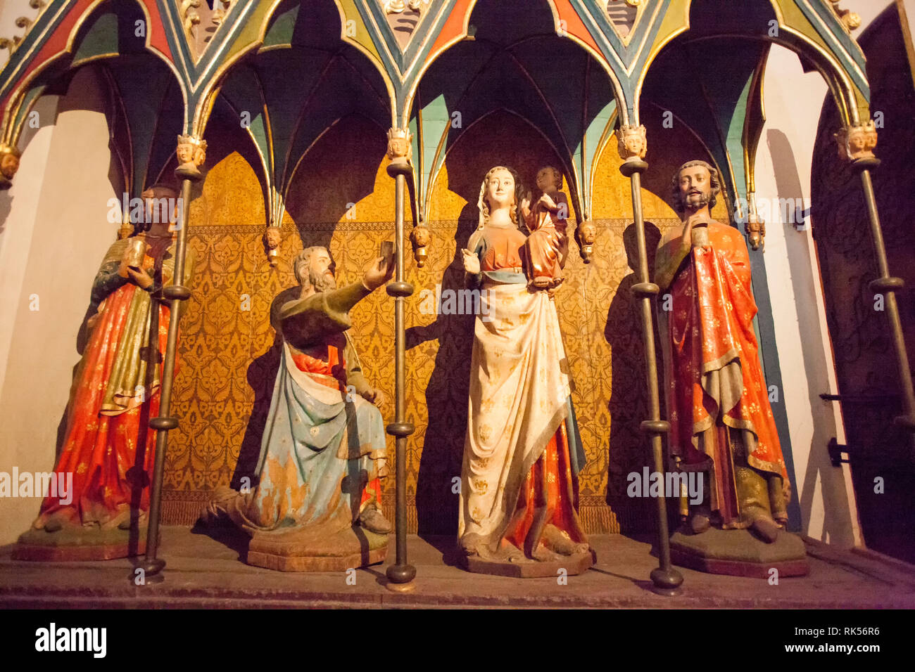 Gruppe von Statuen der Heiligen Drei Könige im Dom Schleswig, Schleswig, Schleswig-Holstein, Deutschland, Europa Stockfoto