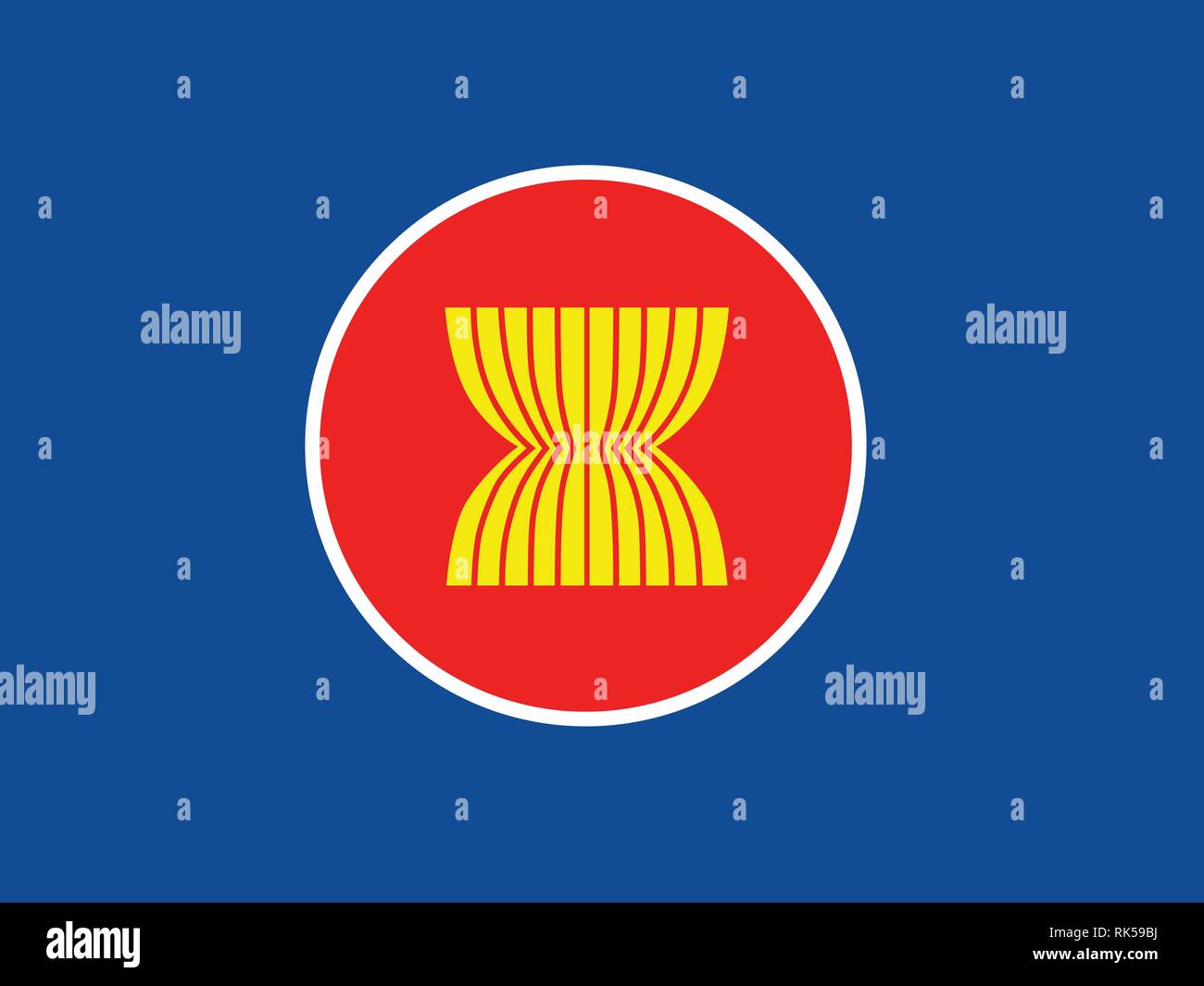 ASEAN-Flagge Vektor. Verband der Südostasiatischen Nationen Stock Vektor