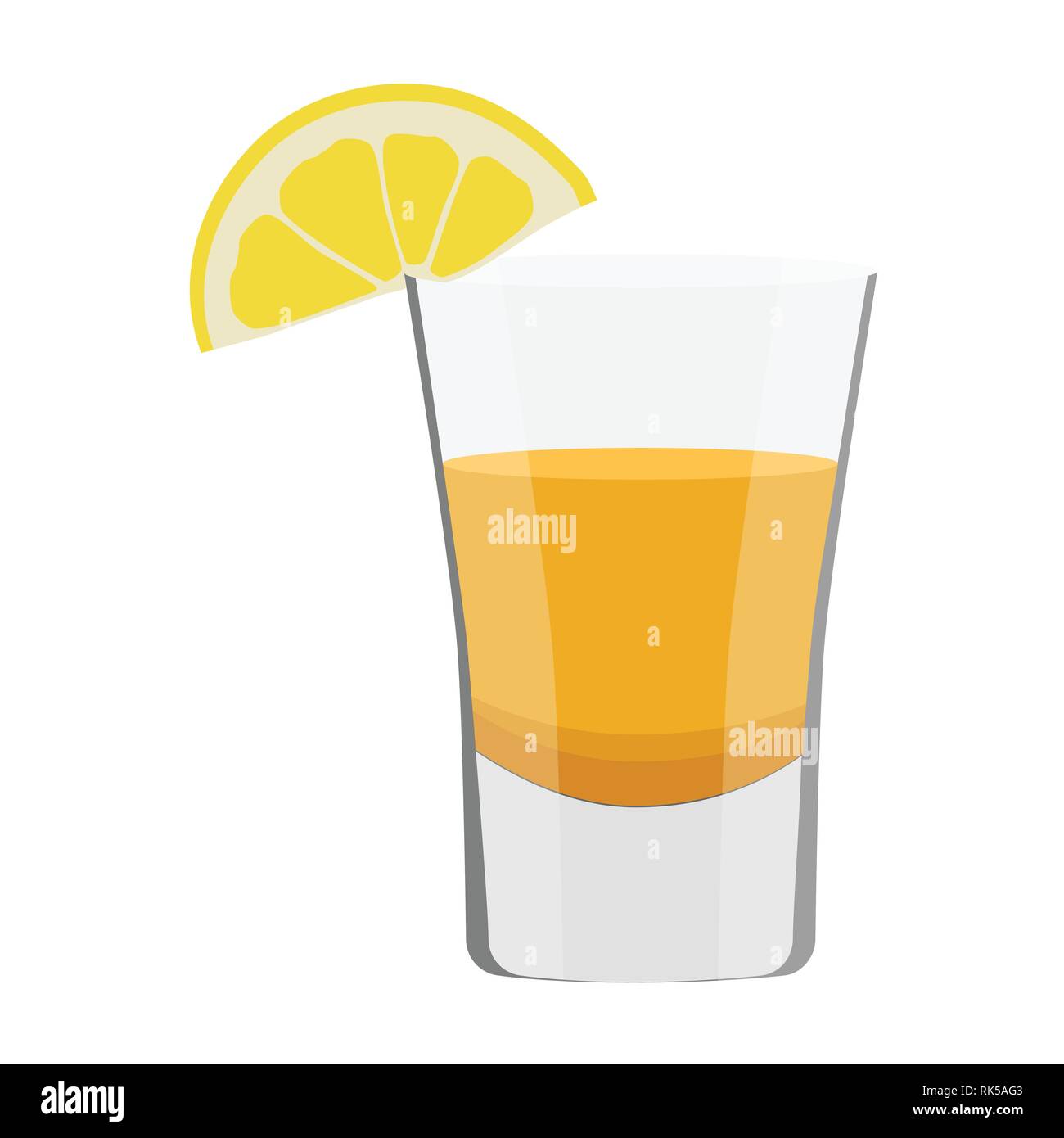 Ein kleiner shot Glas leckeren Whiskey, Tequila Stock Vektor