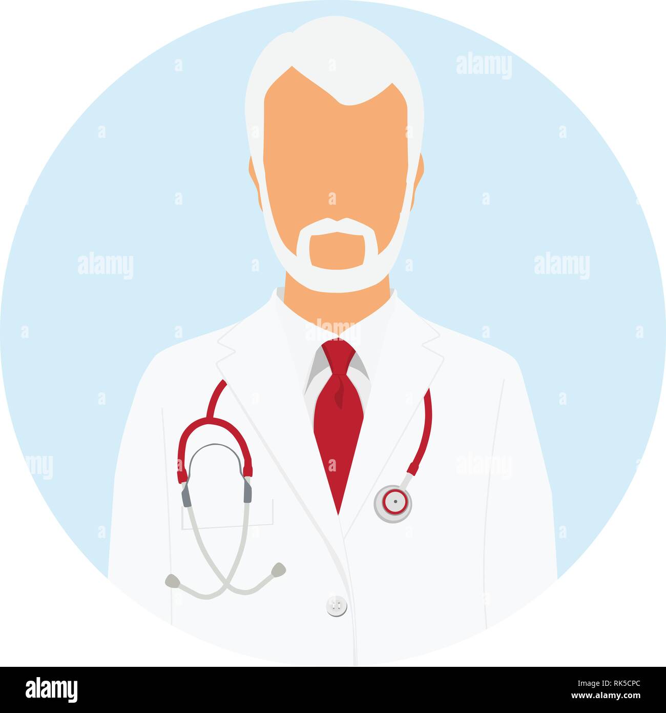 Icon. Mann Arzt medic mit Stethoskop. Vector Illustration Stock Vektor