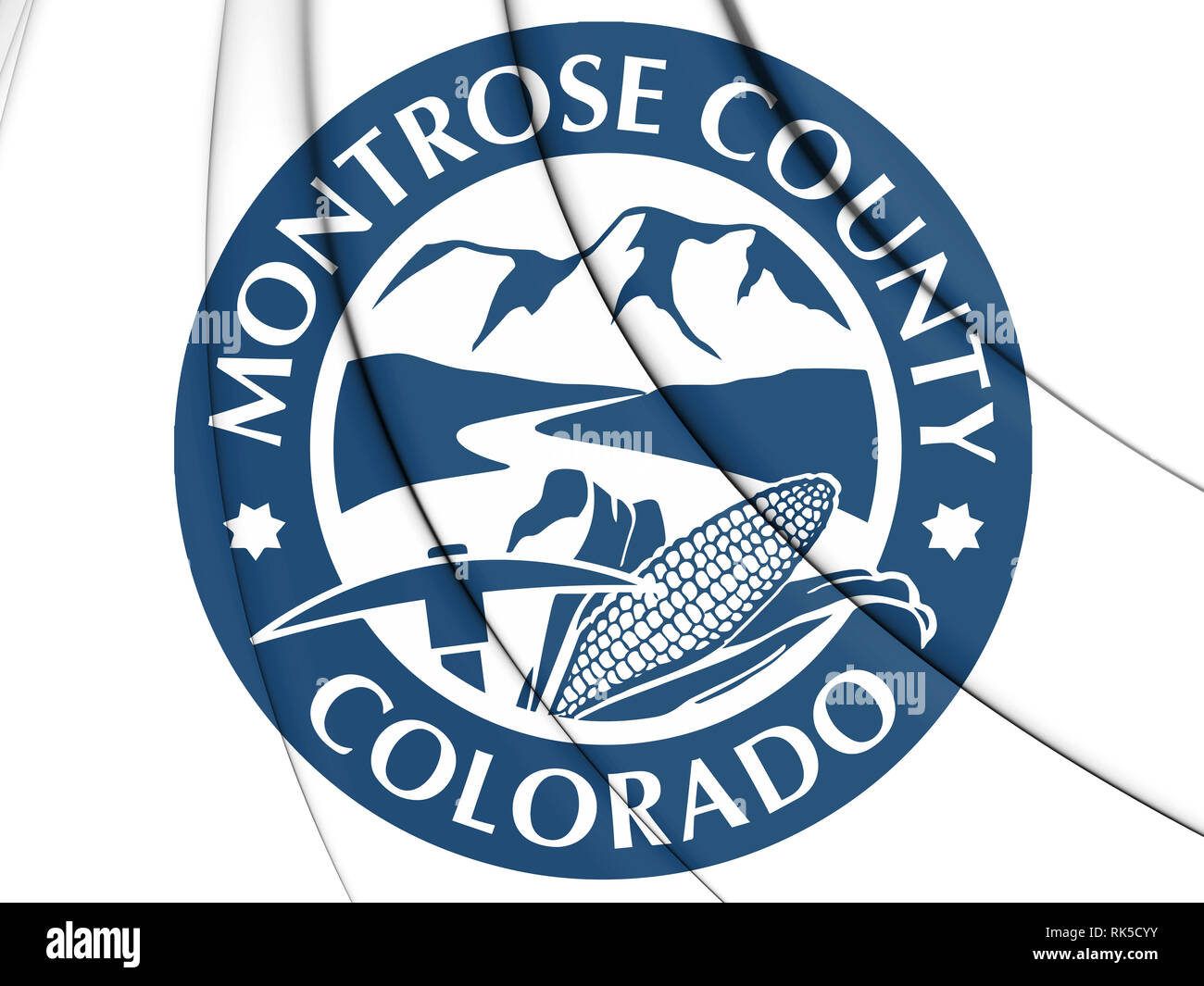 3D-Dichtung von Montrose County (Colorado), USA. 3D-Darstellung. Stockfoto