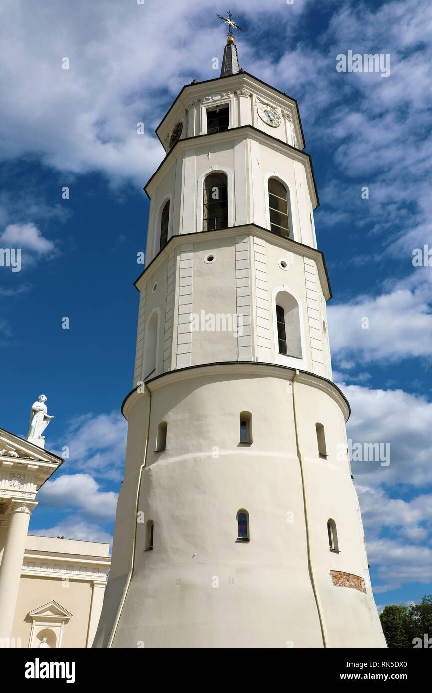 Gediminas Bell Tower View, Cathedral Square, Vilnius, Litauen Stockfoto