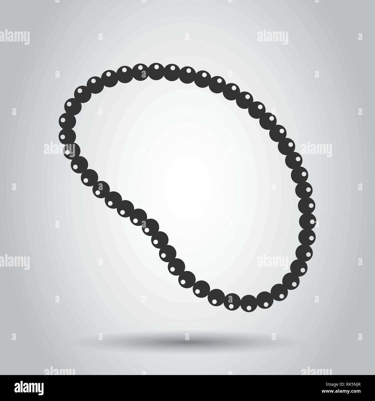 Halskette perlen Vektor Icon im flachen Stil. Mardi Gras Perlen Abbildung auf weißen Hintergrund. Schmuck Business Konzept. Stock Vektor
