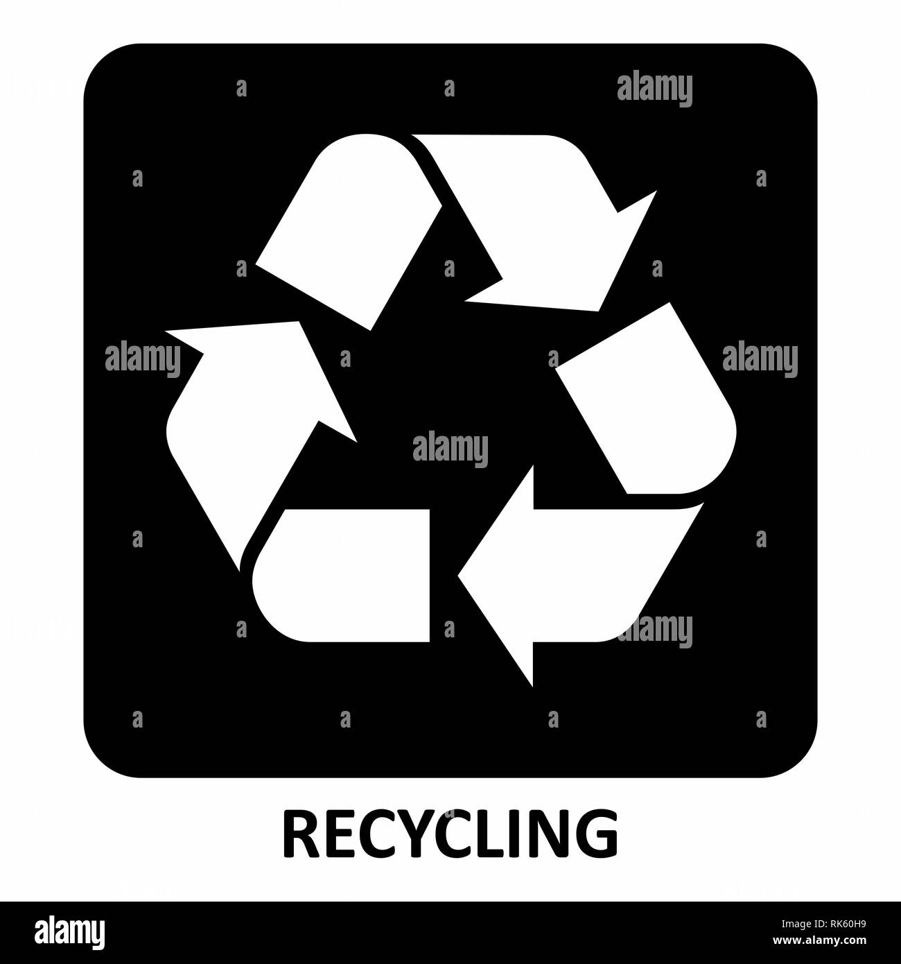 Die schwarzen und weißen Recycling symbol Abbildung Stock Vektor