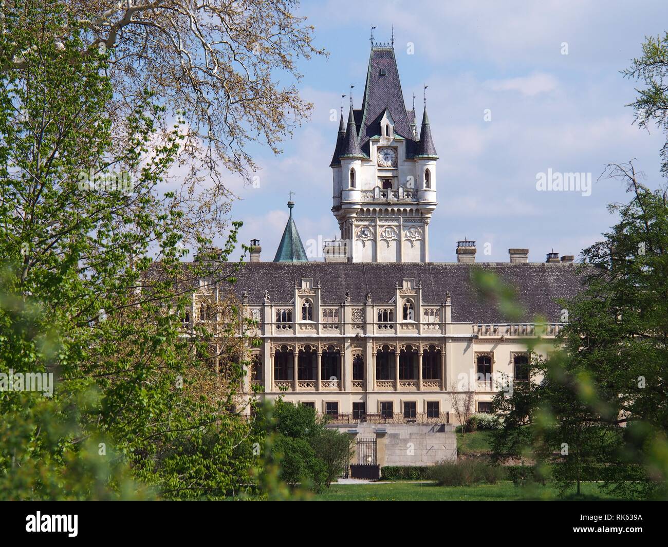 Westward Flügel des Schloss Grafenegg (Nö, der berühmtesten romantischen Schloss) Stockfoto