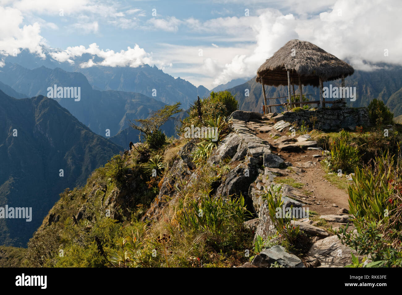 Nähert sich der Höhepunkt der Machu Picchu Mountain Stockfoto