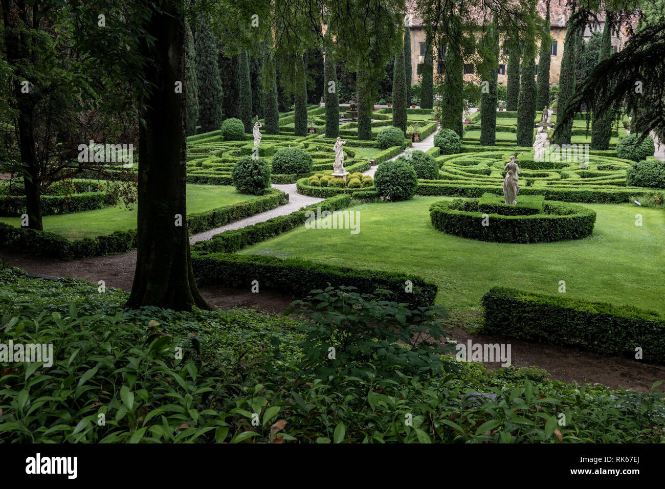 Die Renaissance Gärten der Giusti Palast und Garten (Palazzo e giardino Giusti) Verona, Italien. Stockfoto