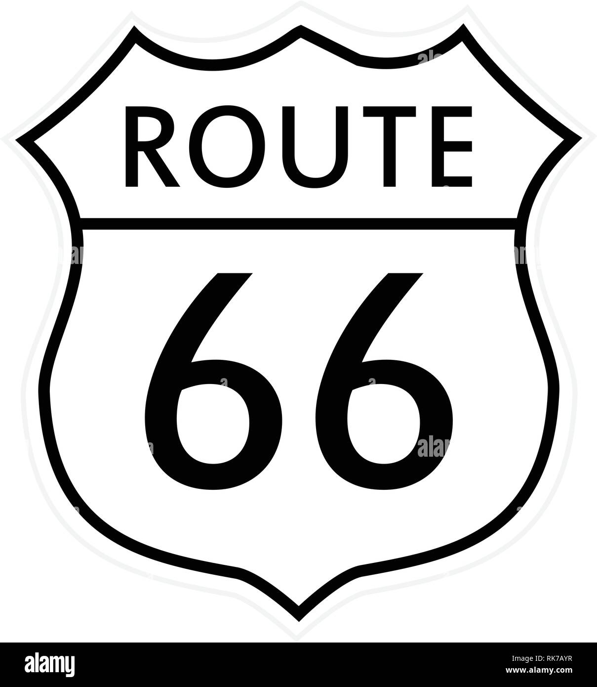 Straßenschild an der historischen Route 66. Route 66 Schild  Stock-Vektorgrafik - Alamy