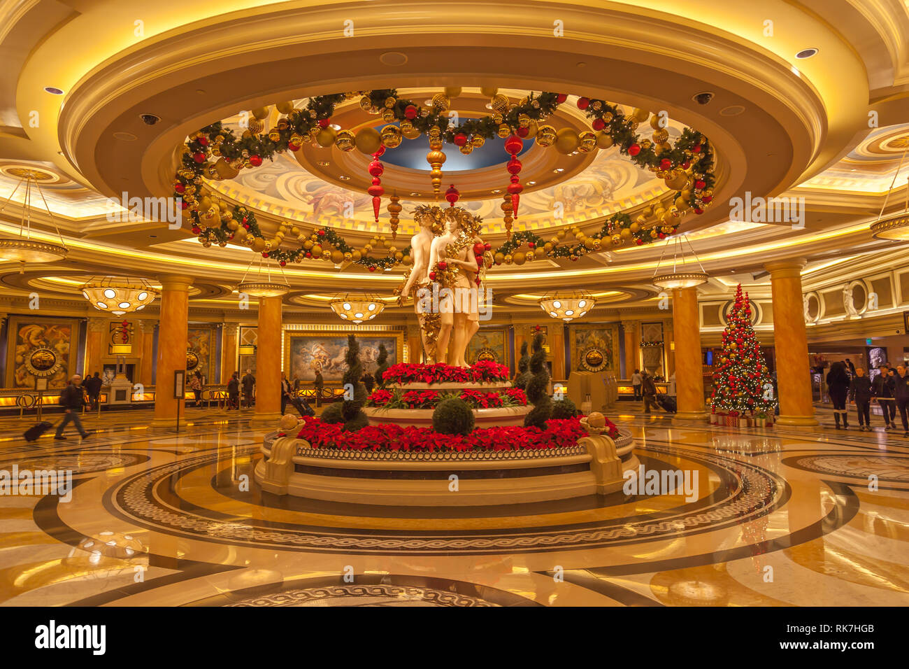 Innenansicht der Lobby im Caesars Palace. Caesars Palace ist ein AAA Four Diamond Luxury Hotel und Casino im Paradies, Nevada, United States. Stockfoto