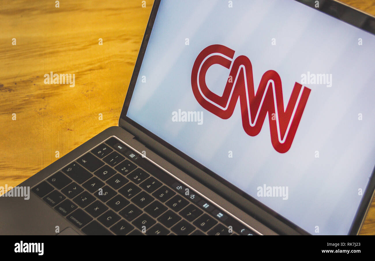 Houston, Texas/USA - 08/2/2019: Foto von CNN Logo auf dem Bildschirm angezeigt Stockfoto