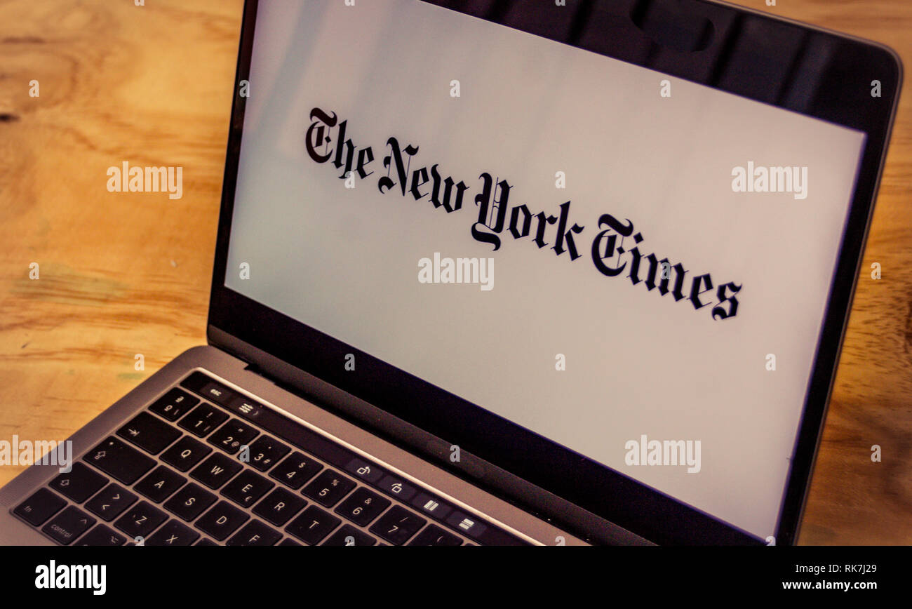 Houston, Texas/USA - 08/2/2019: Foto von der New York Times Logo auf dem Screen Logo auf dem Computer angezeigt s Stockfoto