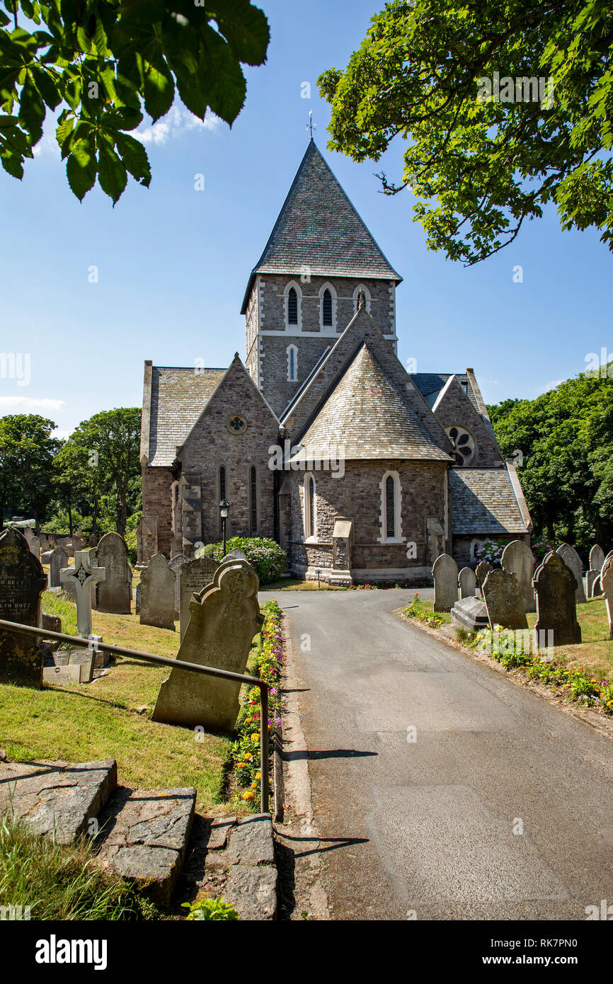 Die Pfarrkirche von St. Anne in der Victoria Street Alderney, Channel Islands. Stockfoto