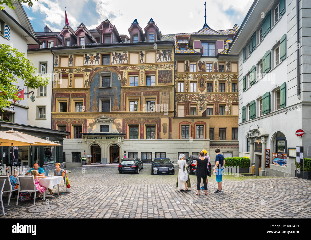 Weinmarkt (Wein) in der Altstadt von Luzern, Kanton Luzern, Schweiz Stockfoto