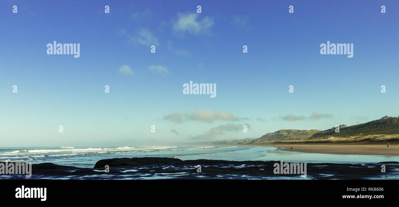 Blick auf die Küste bei muriwai Beach, in der Nähe von Auckland, Neuseeland Stockfoto