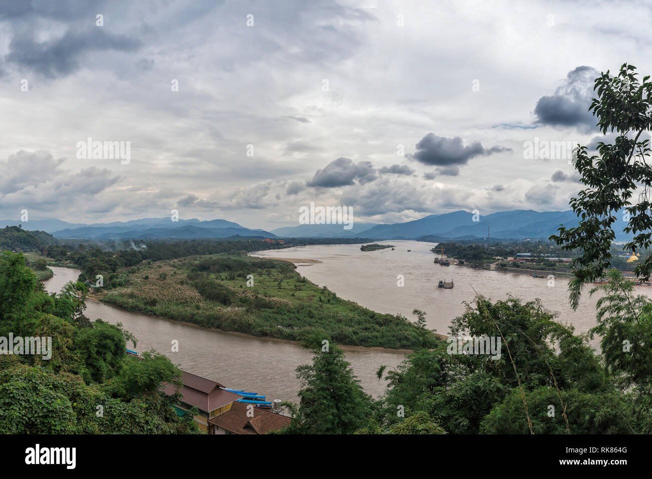 Goldene Dreieck am Mekong River, Provinz Chiang Rai, Thailand Stockfoto