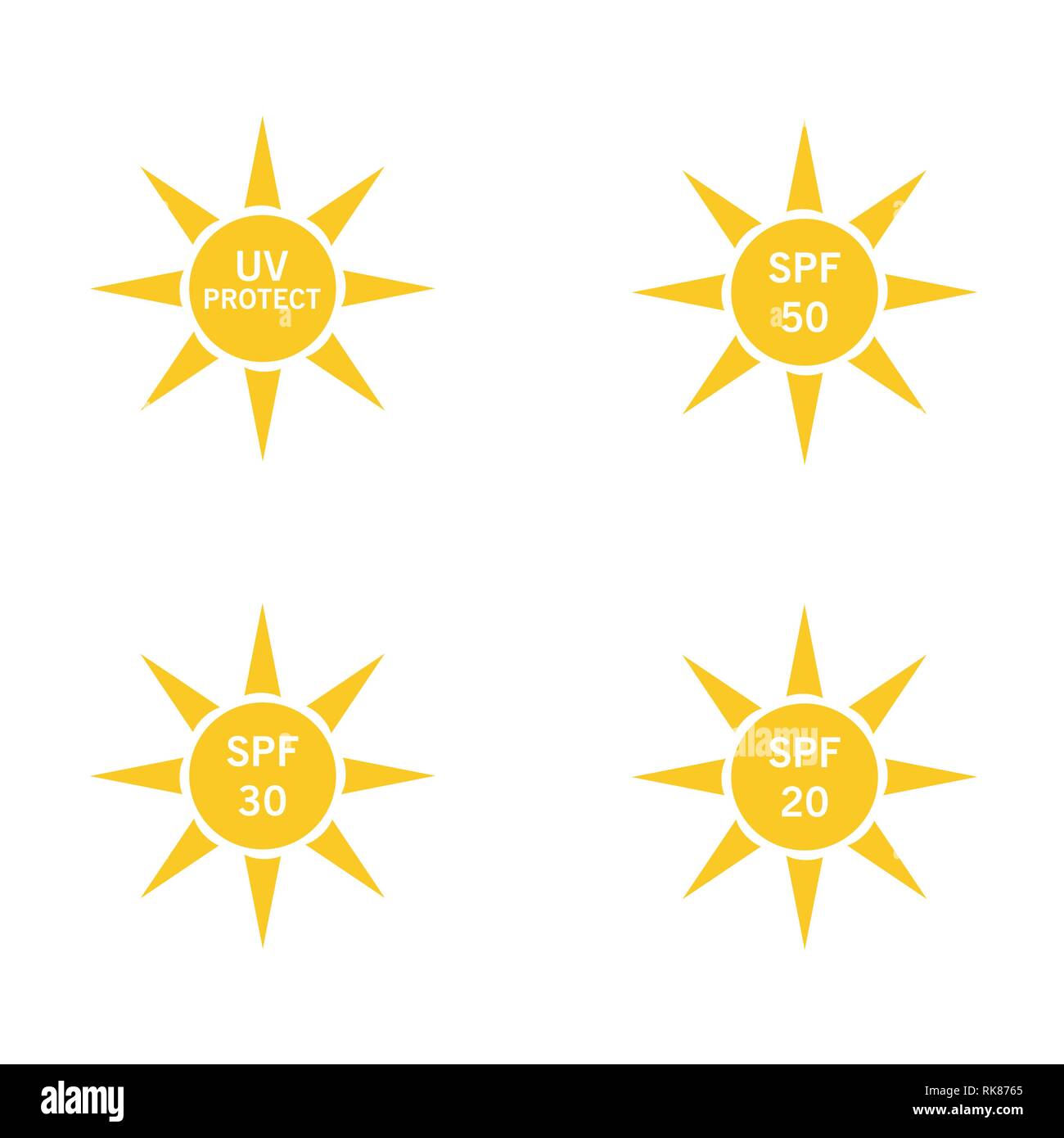 UV-Schutz Aufkleber oder Sticker auf weißem Hintergrund, Vector  Illustration Stock-Vektorgrafik - Alamy