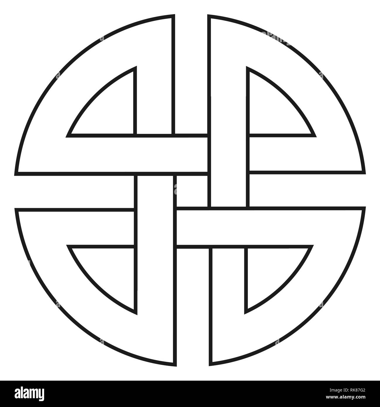 Vector Illustration shield Knot altes Symbol auf weißem Hintergrund. Schutz Zeichen Stock Vektor