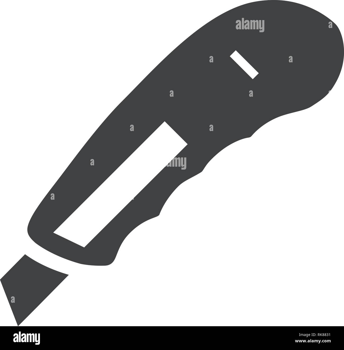 Vector Illustration feststehenden Messer Symbol. Papier Taschenmesser Symbol. Rasierer Stock Vektor