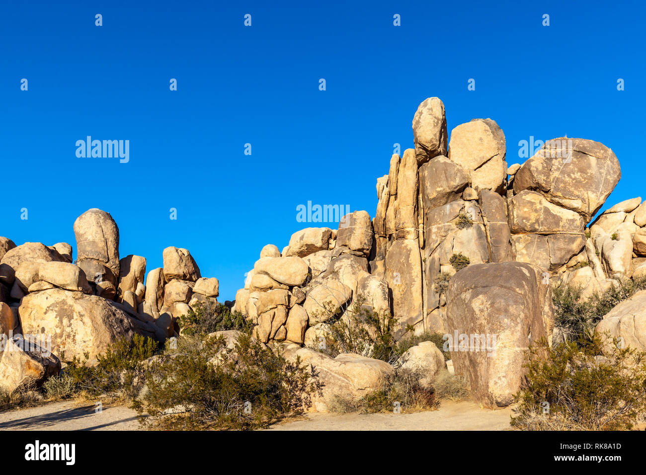 Felsen in der Joshua Tree Nationalpark, Kalifornien, USA Stockfoto