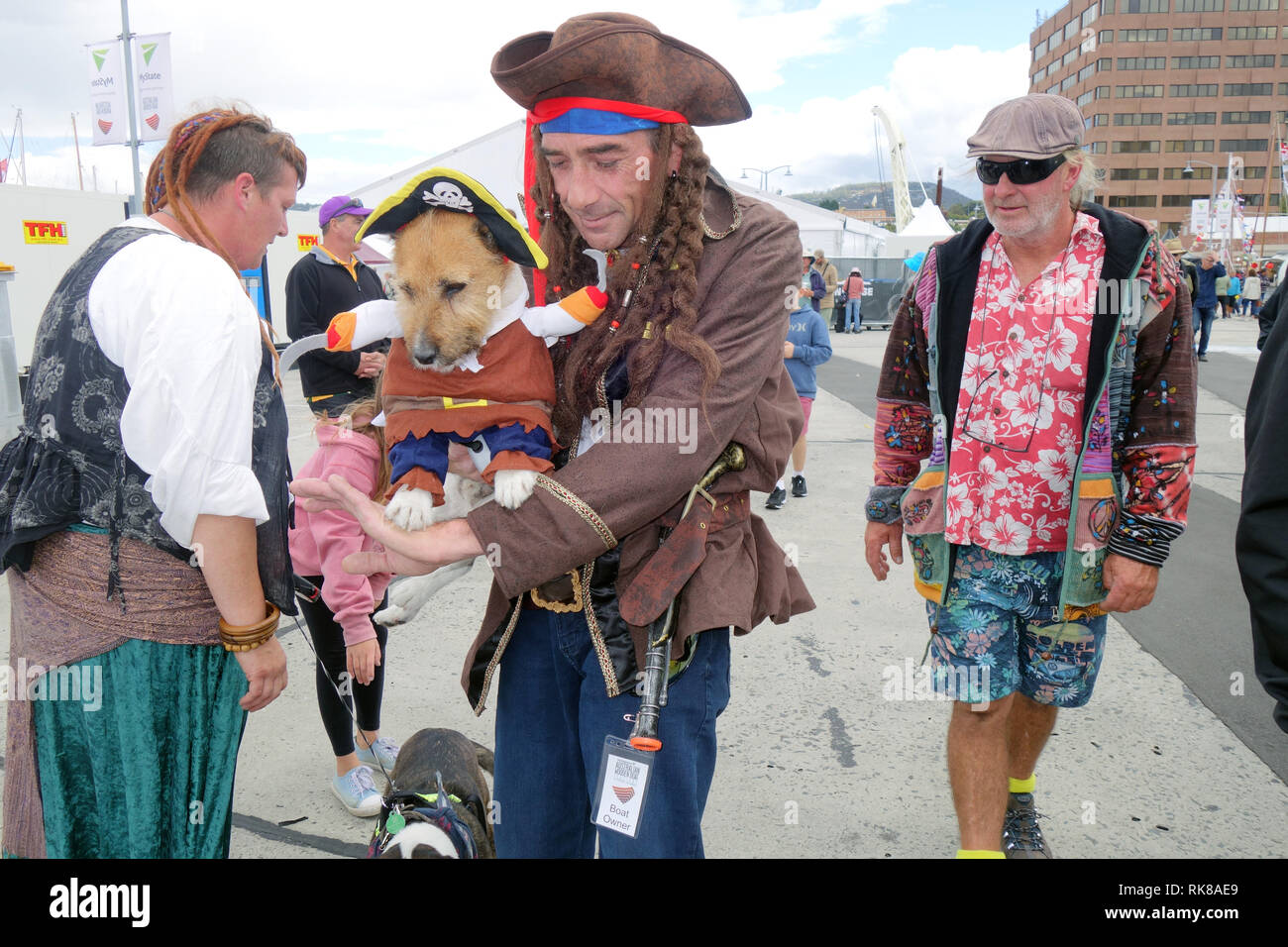 Einige bunte Zeichen an der australischen Wooden Boat Festival 2019, Hobart, Tasmanien, Australien. Keine MR Stockfoto