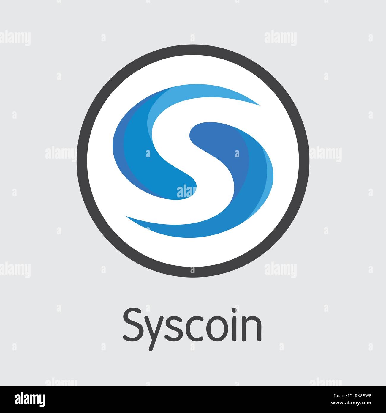 SYS-Syscoin. Das Symbol des Cryptocurrency oder Markt Emblem. Stock Vektor
