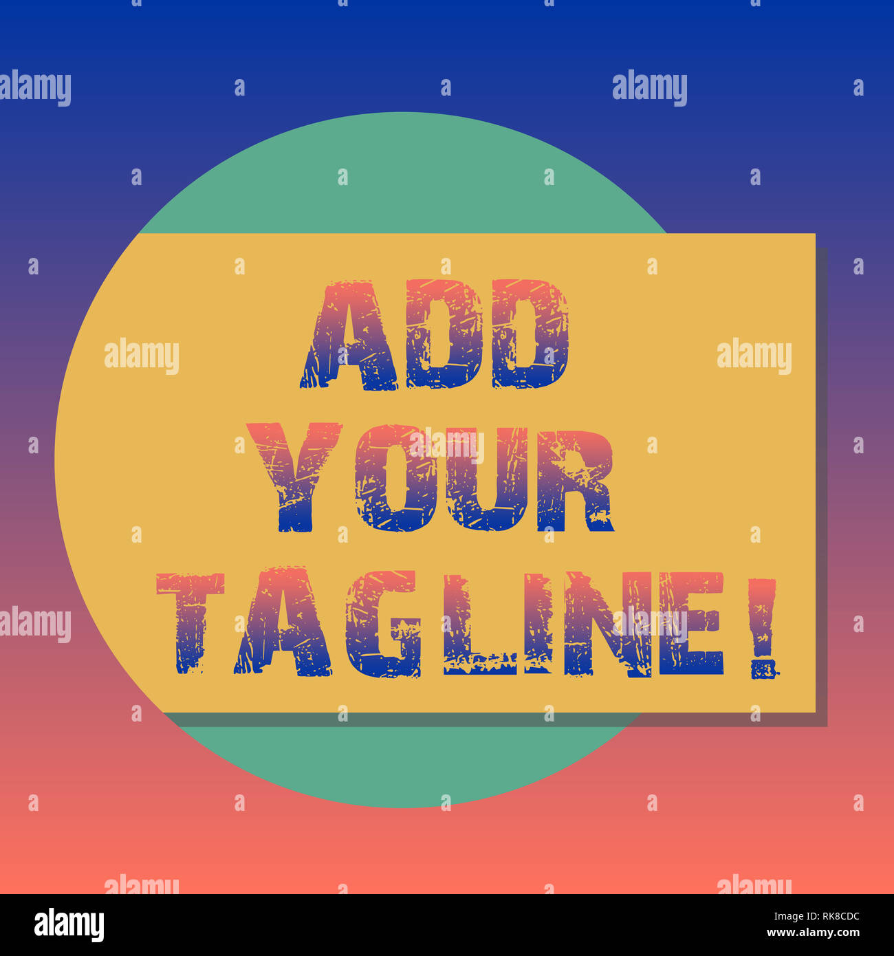 Handschrift text Ihr Slogan hinzufügen. Begriff Sinne Slogan in Marketing und Werbung leeren rechteckigen Farbe Form mit Schatten kommen Stockfoto