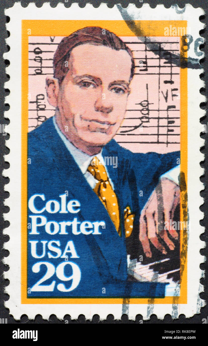Cole Porter auf amerikanische Briefmarke Stockfoto