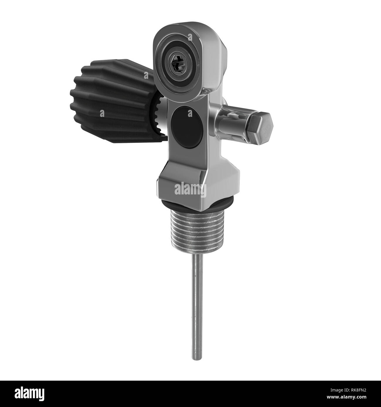 Tauchen Zylinder Kran auf einem weißen Hintergrund. 3D-Darstellung Stockfoto