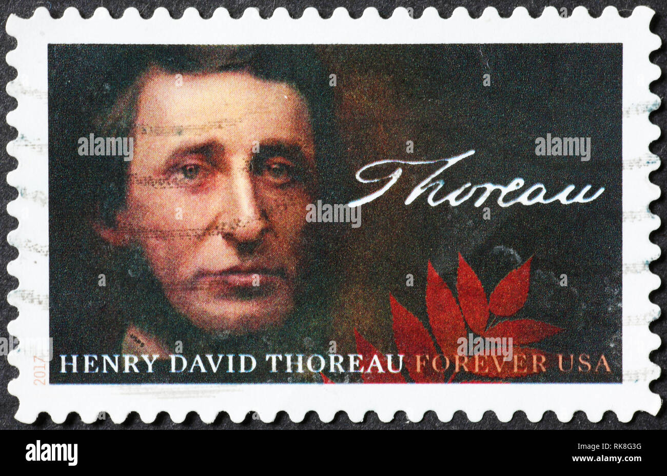 Henry David Thoreau auf amerikanische Briefmarke Stockfoto