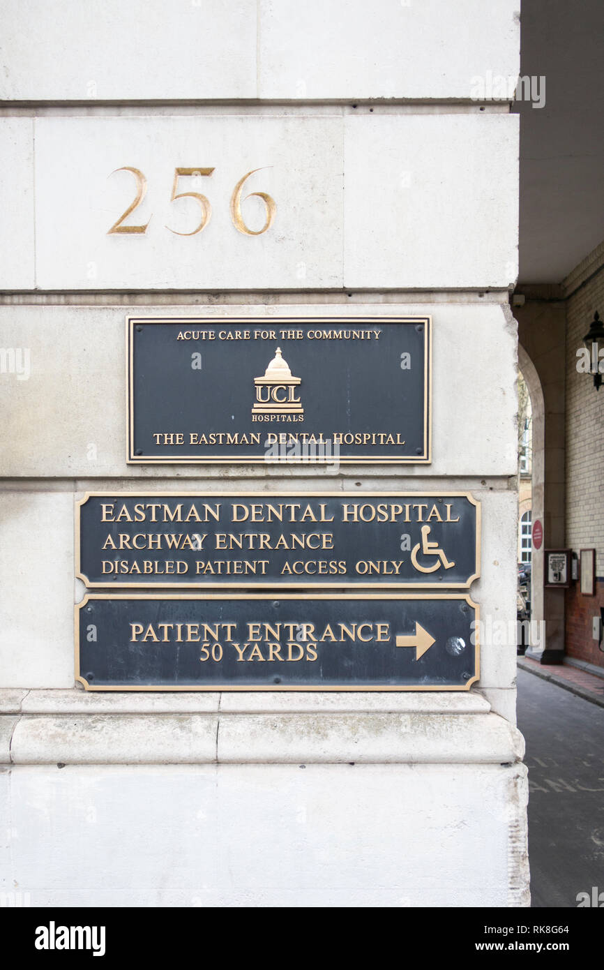 Die Außenseite des Eastman Dental Hospital, Grays Inn Road, London, WC1, UK Stockfoto