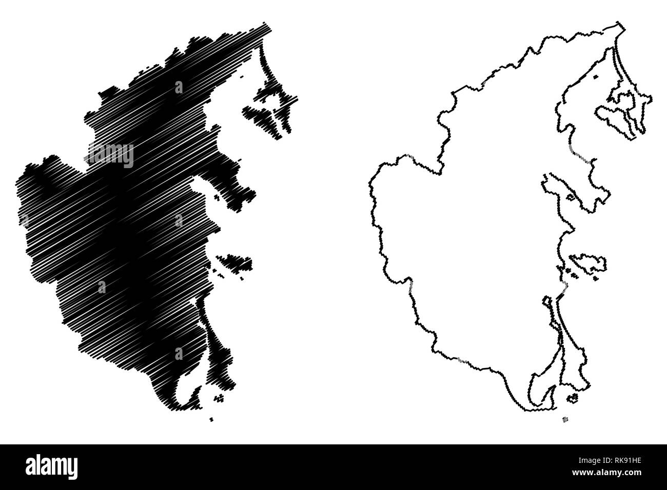 Khanh Hoa Provinz (Sozialistische Republik Vietnam, Unterteilungen von Vietnam) Karte Vektor-illustration, kritzeln Skizze Tinh Khanh Hoa Karte Stock Vektor
