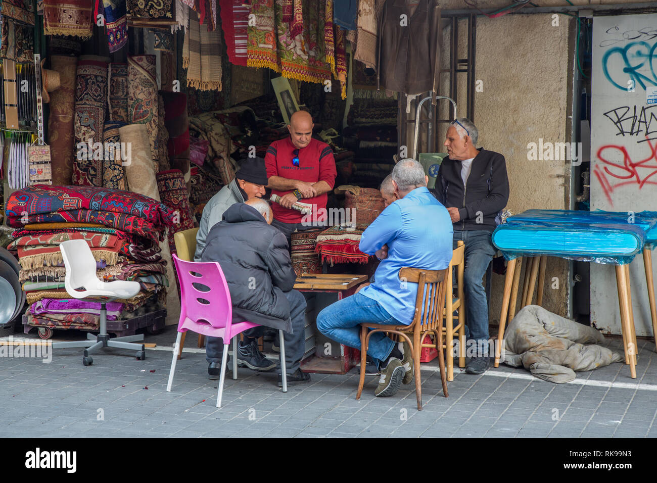 Kleine Geschäfte in der Altstadt von Jaffa, Tel Aviv, Israel Stockfoto