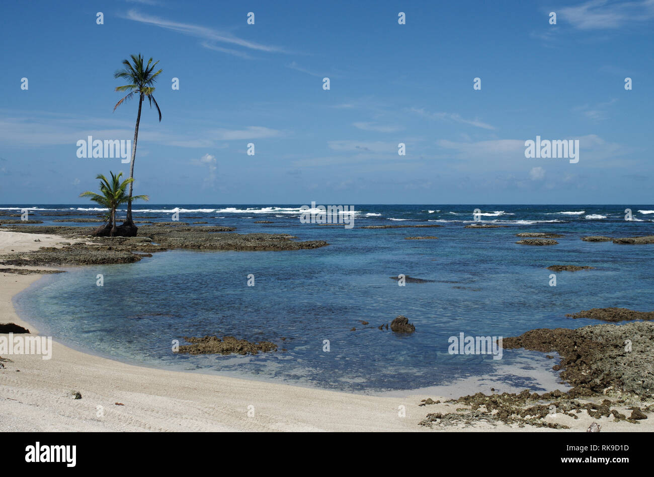 Wunderschönen Bucht am nördlichen Ufer des Colon Insel im Archipel Bocas del Toro, Panama Stockfoto