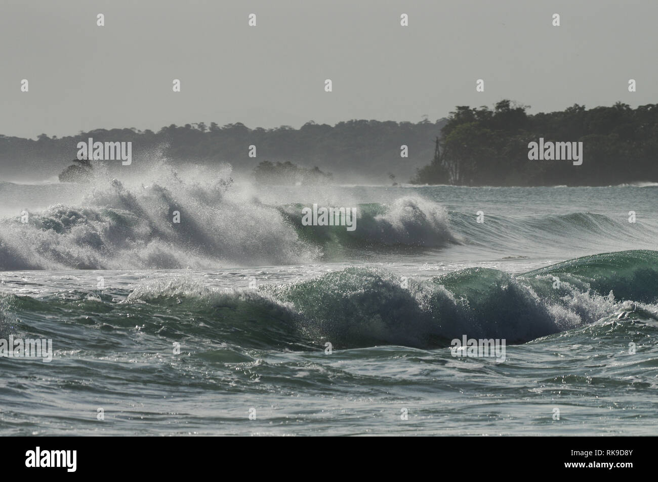 Nordküste der Doppelpunkt Insel im Archipel Bocas del Toro, Panama Stockfoto